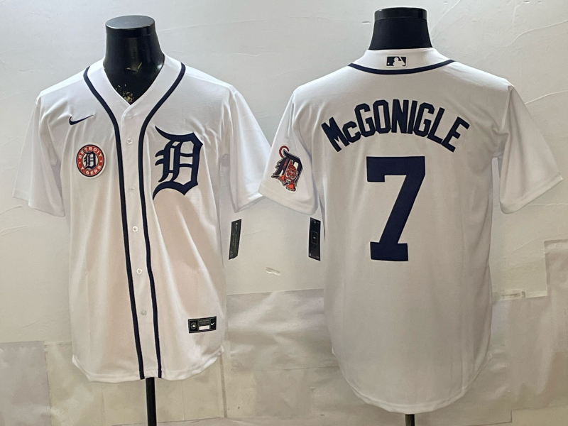 Men Detroit Tigers #7 McGonigle whiteGame Nike MLB Jersey 0402001->->MLB Jersey
